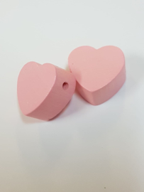Light Pink 20x18/0.8"x0.7" Heart Wooden Beads