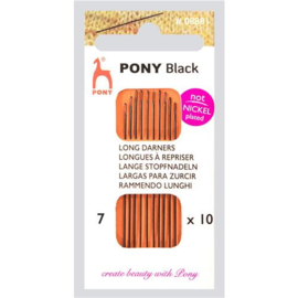 Black Long Darners borduurnaalden voor dikkere garens 7 | Pony