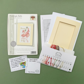 Flamingle Bells | Aida telpakket kaart | XMAS68 | Bothy Threads