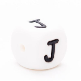 J 12mm Silicone Letter Bead