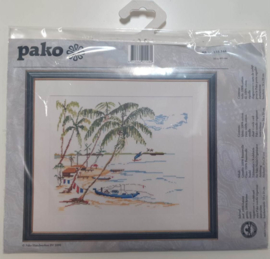 Palmbomen aan het strand | Aida borduurpakket | Pako