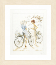 Girls on Bicycle Linen Lanarte
