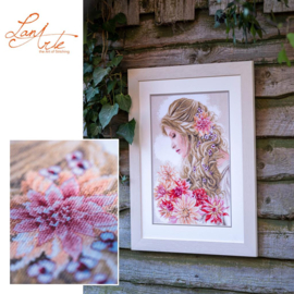 Dame met de dahlia's - linnen Lanarte telpakket