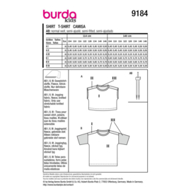 9184 Burda naaipatroon - Shirt in variatie