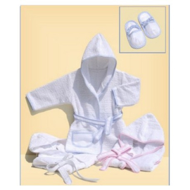 Pink Baby Bathrope with Slippers La Chiocciolina