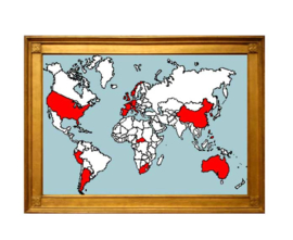 Wereld kaart XXXL Borduurpatroon Studio Koekoek