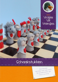 Schaakstukken Patroonblad | Vrolijke Viltvriendjes