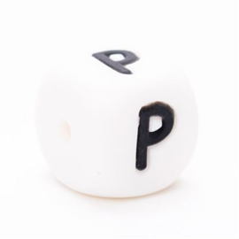 P 12mm Silicone Letter Bead