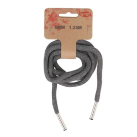 002 Grey 6mm 1.25m Hoodie Cord | Opry 