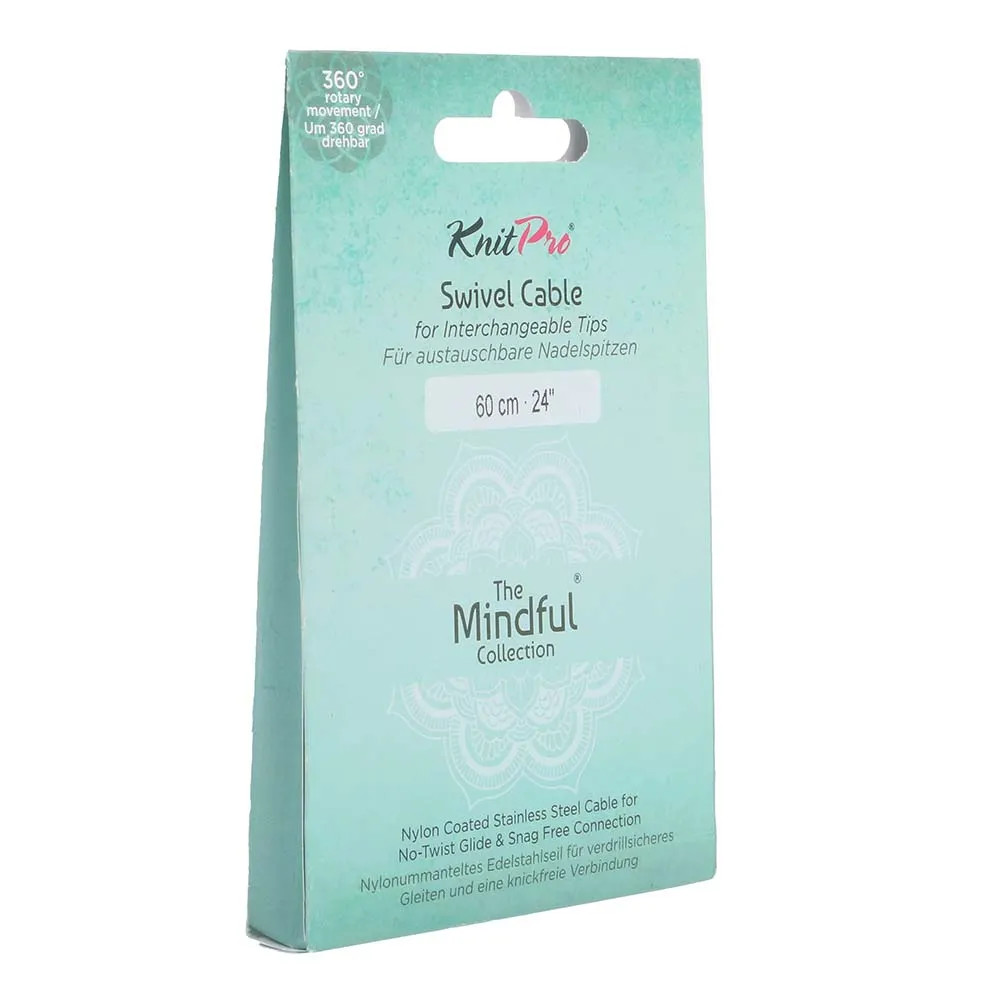 60cm the Mindful collection Swivel stainless steel kabel | 360°| KnitPro