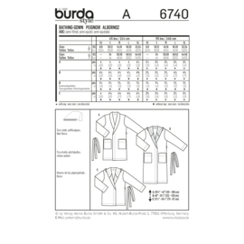 6740 Burda Naaipatroon | Badjas in variaties