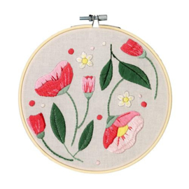 Light Flowers 17.8cm Pre Printed Restyle Embroidery kit