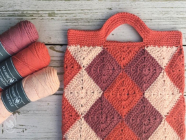 Not Your Typical Harlequin Shopping Bag Crochet Durable Double Four