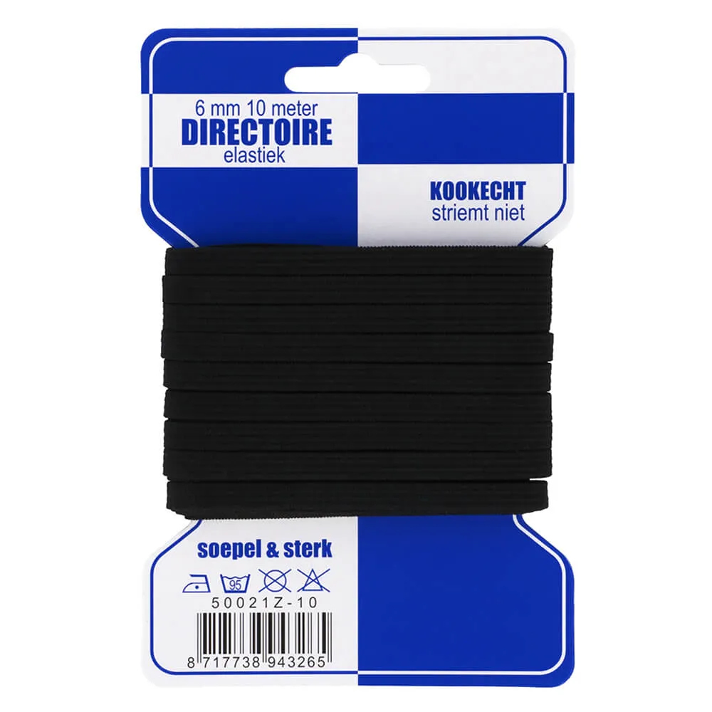 6mm zwart directoire elastiek