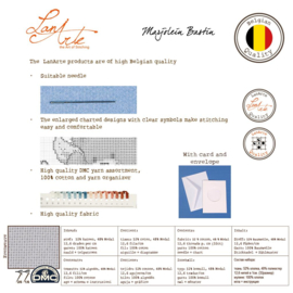 Roze dahlia - evenweave - Marjolein Bastin wenskaarten - Lanarte telpakket