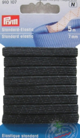 Zwart Standaard Elastiek 7mm x 5m Prym