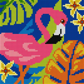 Flamingo | Voorbedrukt borduurpakket | Orchidea