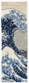 The Great Wave British Museum Aida Bookmark Cross Stitch Kit DMC