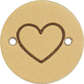 Hart - 2cm ronde leren labels Durable