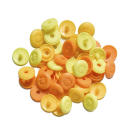 9mm knoopjes Color Snaps  Geel/ Oranje