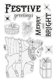 Merry and Bright | Vintage Snowman | Clear acrylic stamp | Crafter's Companion