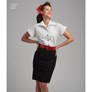 8445 U5 Simplicity Naaipatroon | Misses' 1950s Vintage Blouses and Cummerbund Maat 42-50