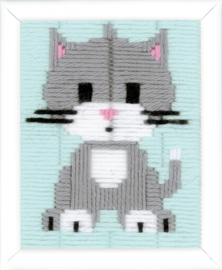 Grey Kitty Long Stitch Vervaco