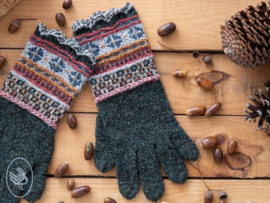 Fair Isle gloves Knitted Durable Forest