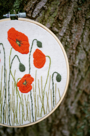 Poppy field | modern embroidery kit | Daffy's DIY