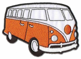 Oranje Volkwagen Bus Opstrijkbare Applicatie