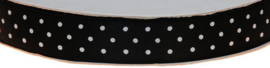 Black 15mm/0.6" Double Sided Satin Ribbon with Dots