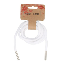 009 White 6mm 1.25m Hoodie Cord | Opry 