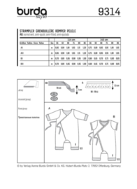 9314 Burda Naaipatroon | Romper/ boxpakje in Variaties