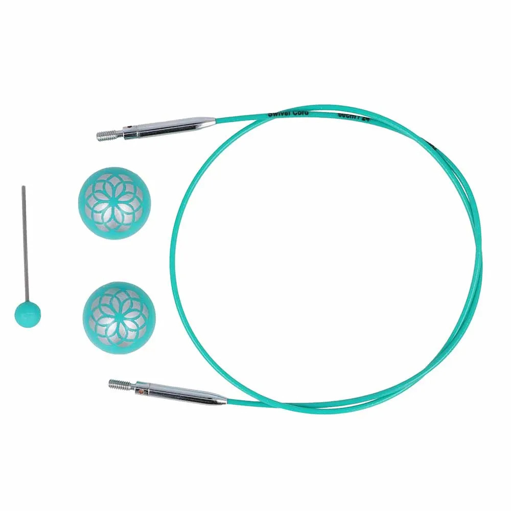 60cm the Mindful collection Swivel stainless steel kabel | 360°| KnitPro