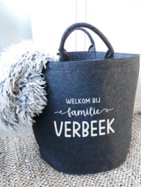 Opbergmand vilt | Welkom bij familie naam