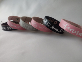 Armband met naam of tekst | Roze