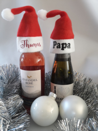 Kerstmutsjes Mini met naam | Fles of glas