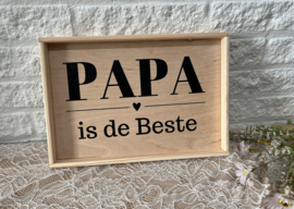 Dienblad gestickerd Papa jij bent de beste!