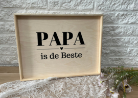 Dienblad gestickerd Papa jij bent de beste groot