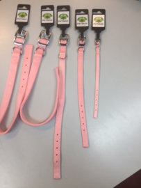 Halsband dubbel nylon met gesp Roze