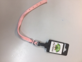 Halsband dubbel nylon met gesp Roze
