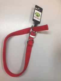 Halsband Dubbel nylon met Gesp  Rood