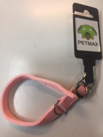 Halsband dubbel nylon met gesp Roze