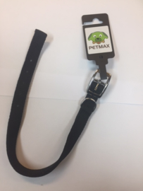 Halsband Dubbel nylon met Gesp Zwart