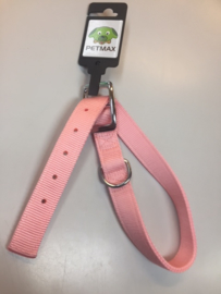 Halsband dubbel nylon met gesp Roze