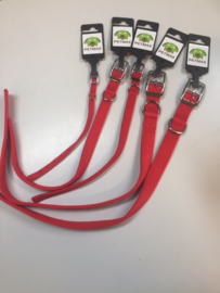 Halsband Dubbel nylon met Gesp  Rood