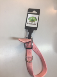 Halsband dubbel nylon met gesp Roze