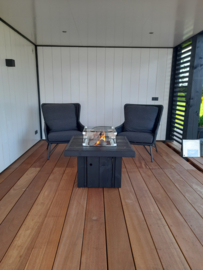 Vuurtafel Ibiza vierkant met klein onderstel