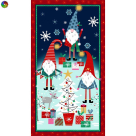Holiday Gnomes Panel CM8872 navy D