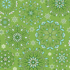 Snowflakes Green 3526-40